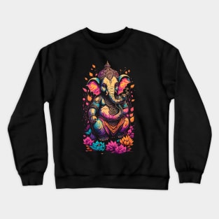 Vibrant Ganapati Elephant festival Design Crewneck Sweatshirt